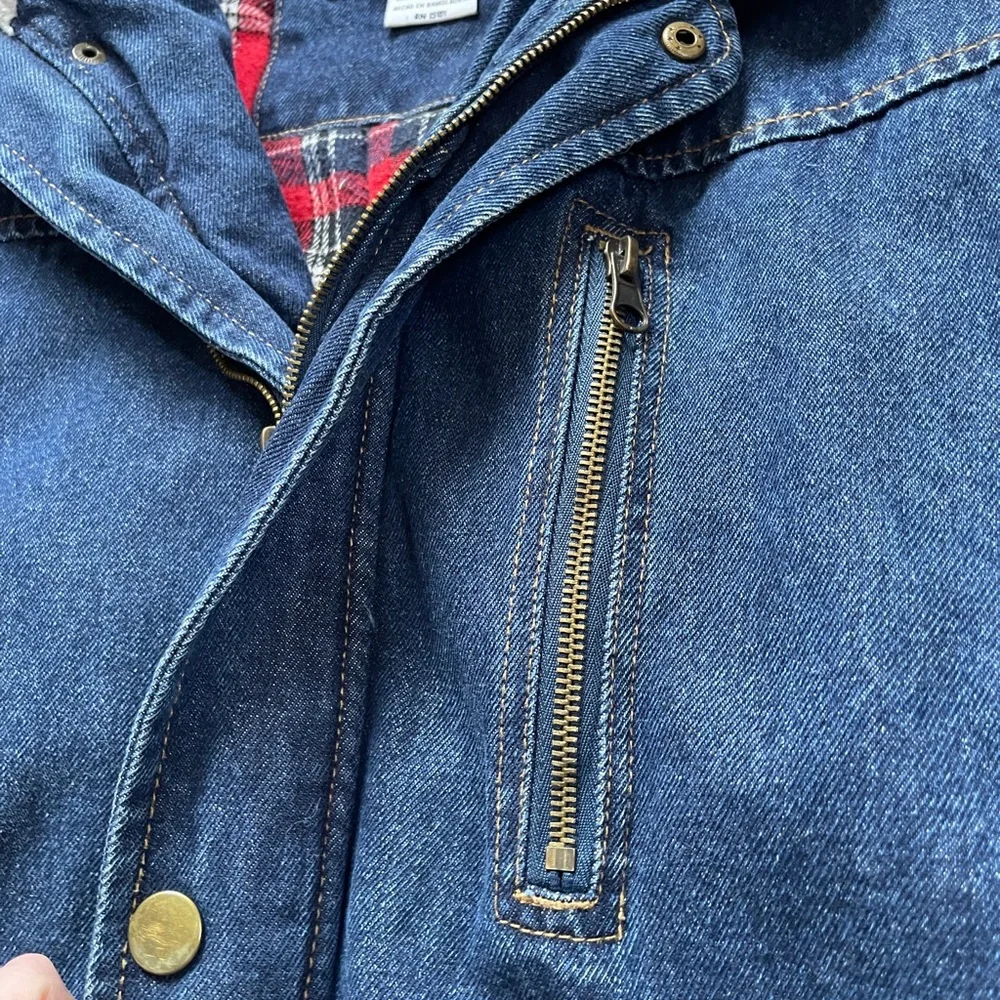 Wrangler Denim Sherpa Flannel Coat with Hood